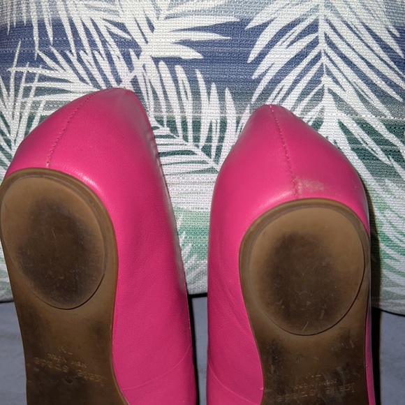 KATE SPADE Pink ๐ Leather Gold Bow Flats Barbie Pink - Picture 6 of 6